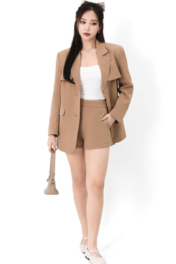 Catarina Co-ord Belted Blazer in Brown