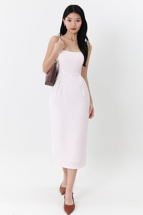 SHOWROOM EXCLUSIVE | Prestine Pleat Midi Dress in White