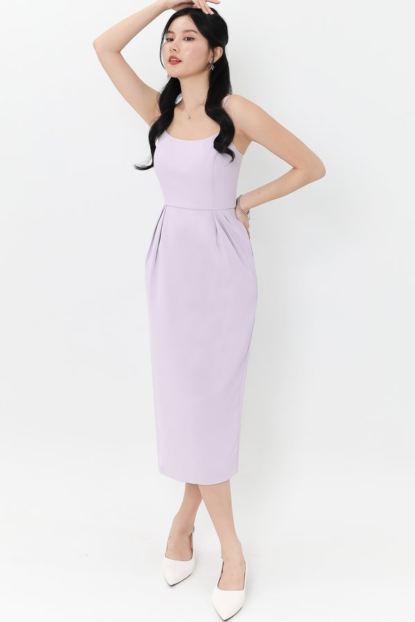 SHOWROOM EXCLUSIVE | Prestine Pleat Midi Dress in Lilac