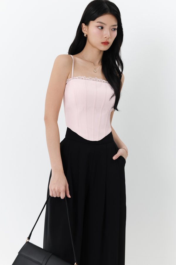 BACKORDER | Bernice Bustier Corset Top in Pastel Pink