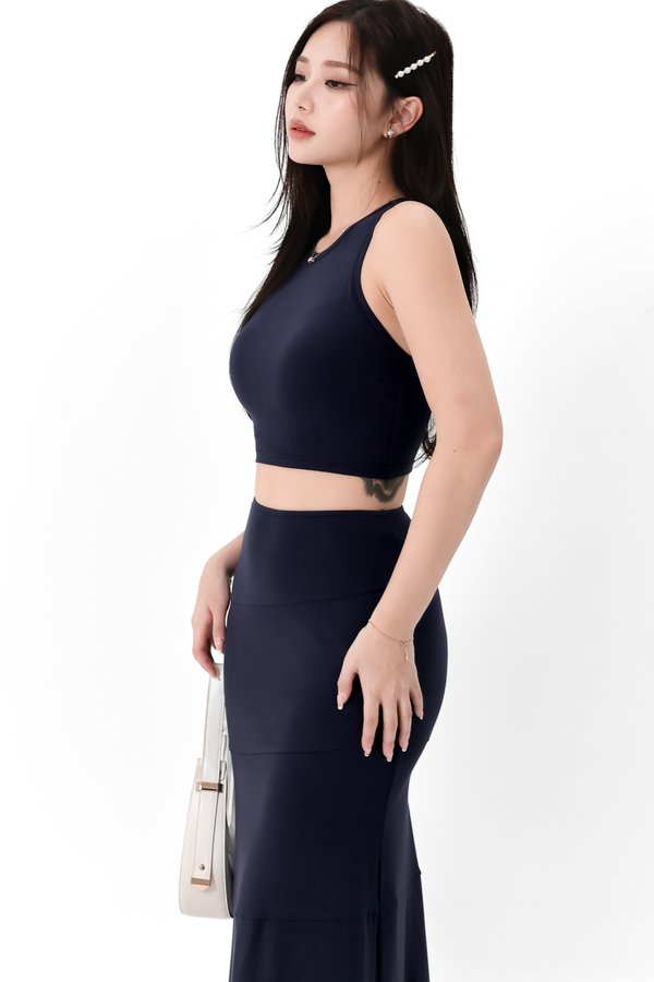 Carlos Casual Co-ord Top in Midnight Blue