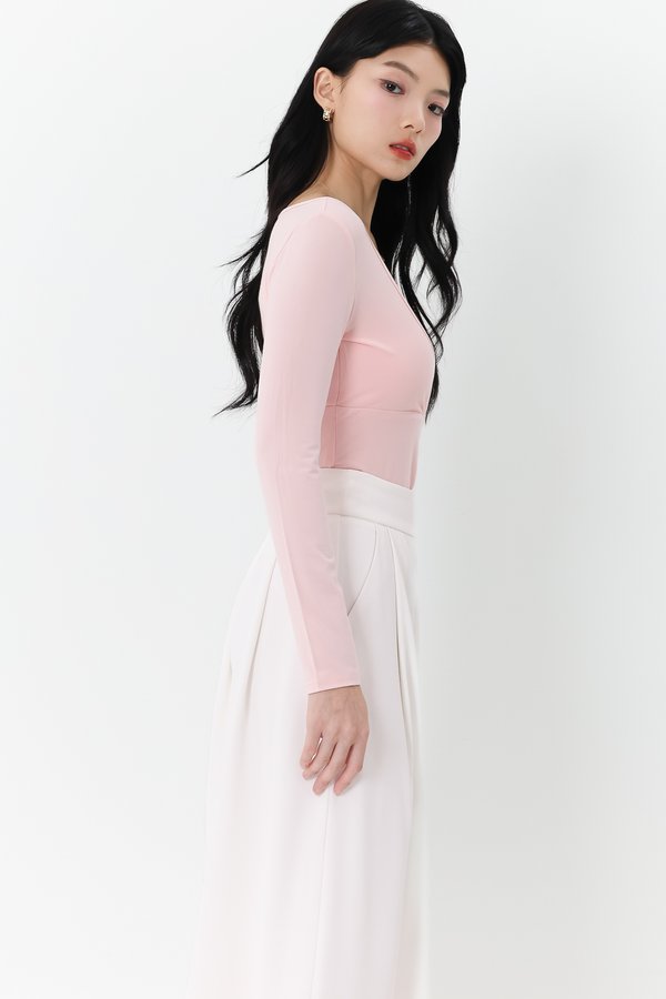 DEFECT | Lara Layered Sleeved Co-ord Top in Pink in XL