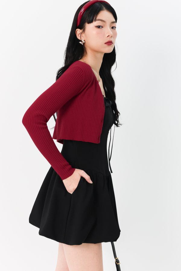 BACKORDER | Kylie Knit Cardigan in Dark Red