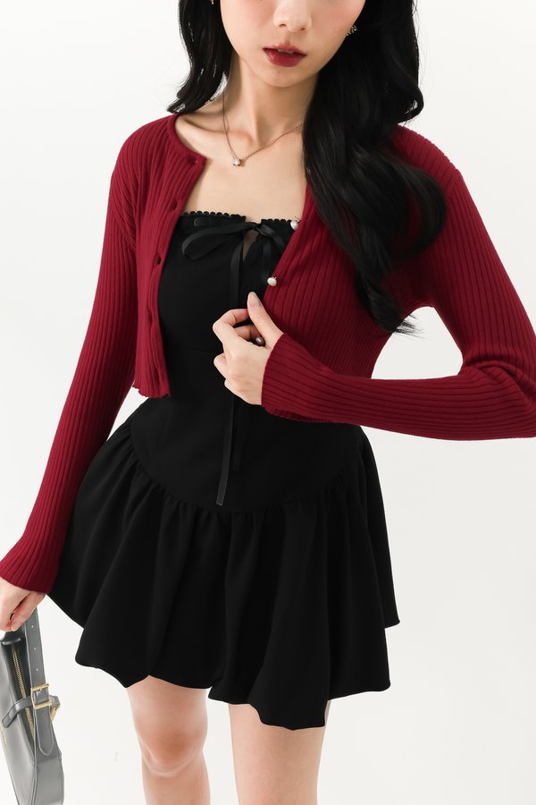 BACKORDER | Kylie Knit Cardigan in Dark Red