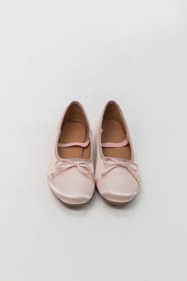DEFECT | Ballerina Ballet Satin Flats in Light Pink in 39
