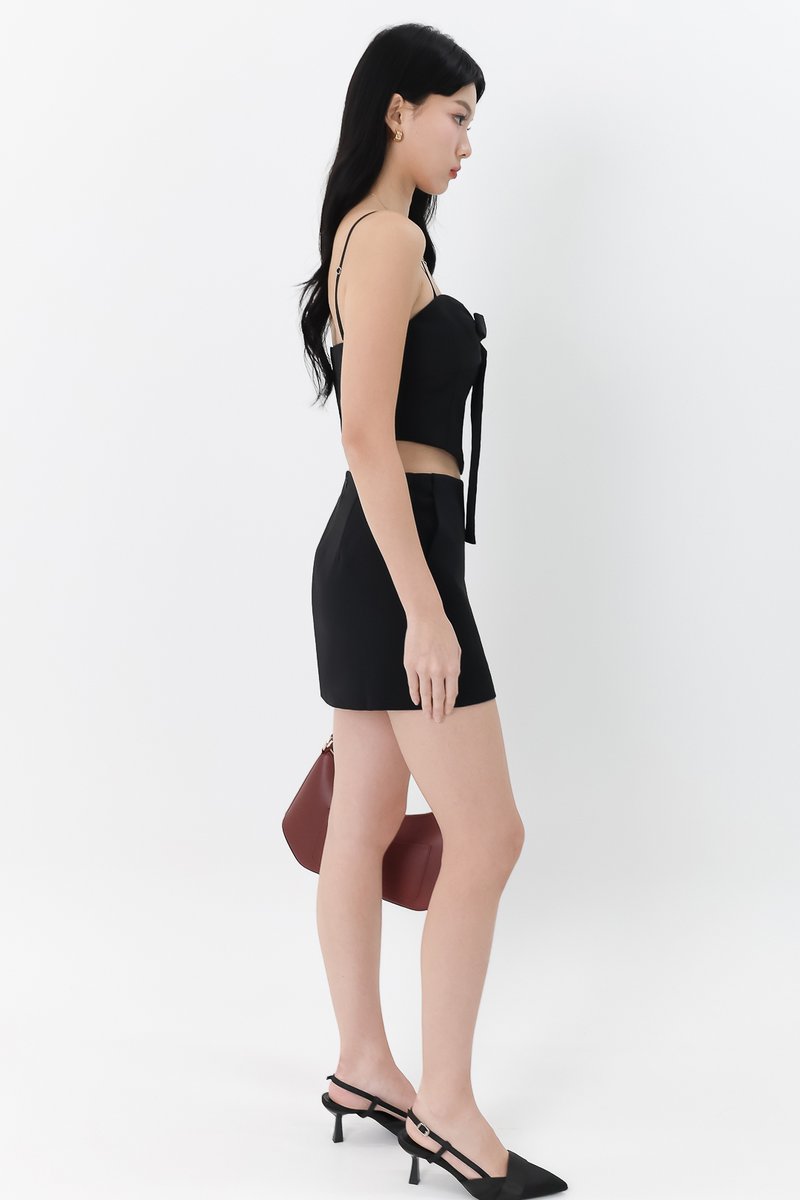 Caroline Co-ord Ribbon Set in Black