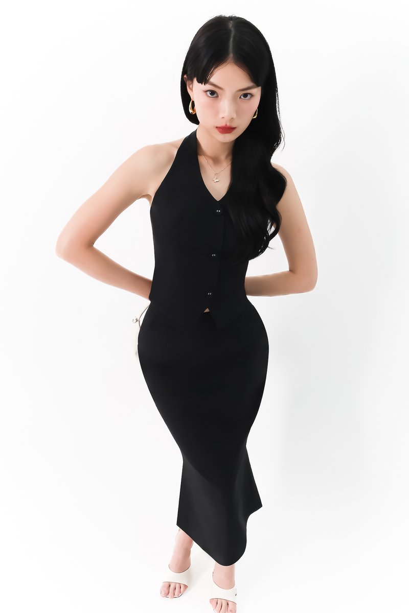 Carel Co-ord Mermaid Skirt in Midnight