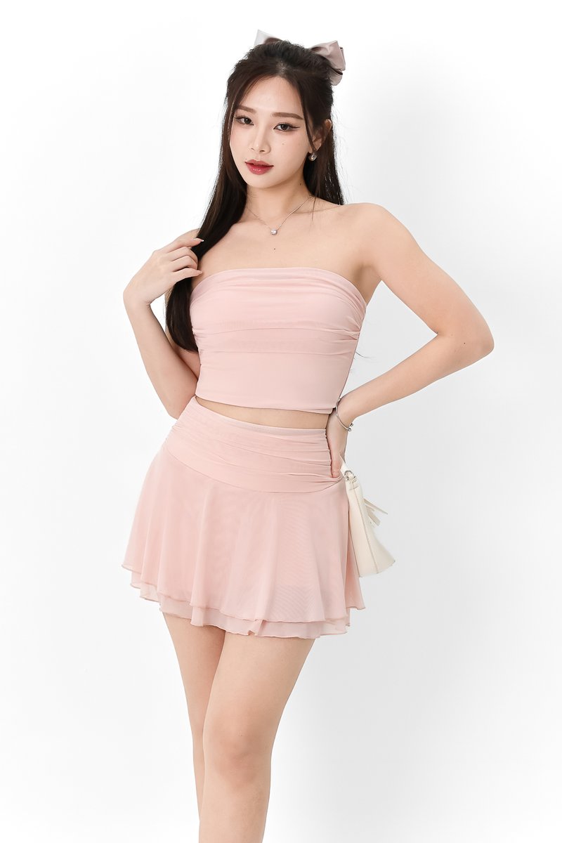 Marley Mesh Co-ord Set in Blush Pink V1