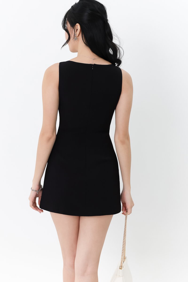 Pearie Pearl Romper Dress V1 in Black