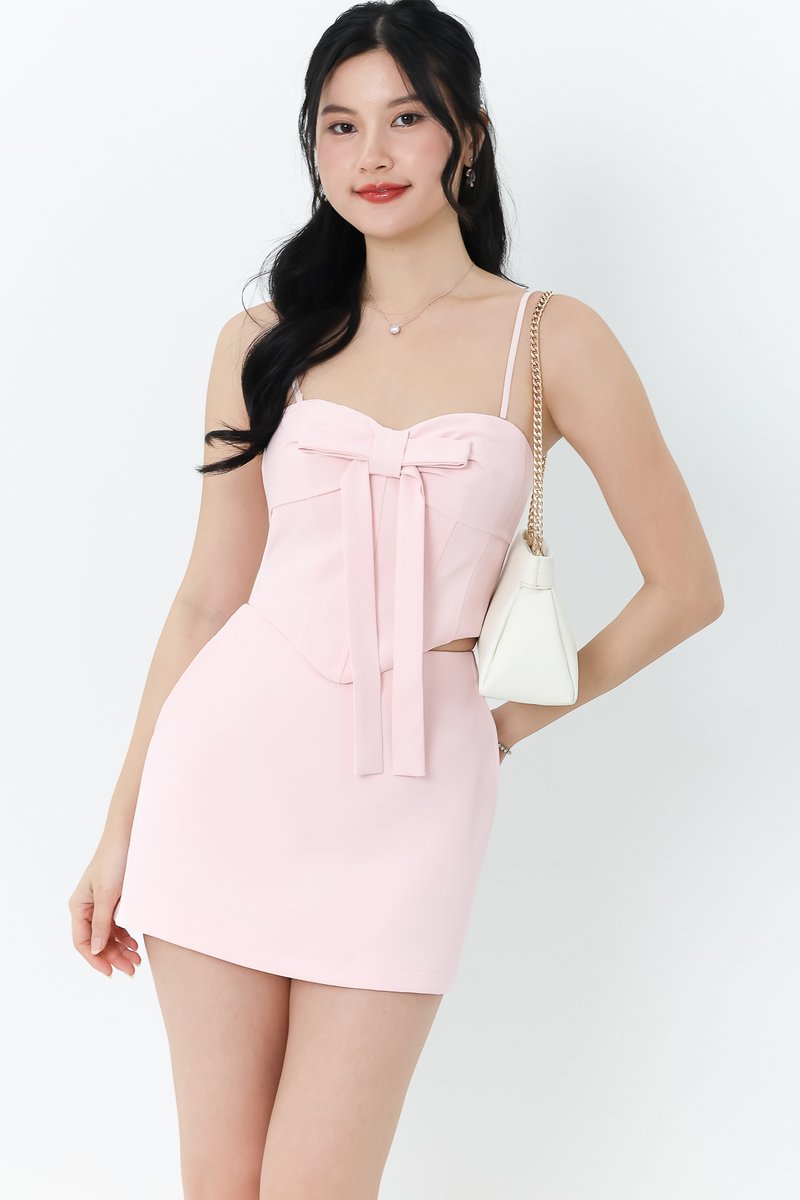 RESTOCKS | Caroline Co-ord Ribbon Set in Pastel Pink