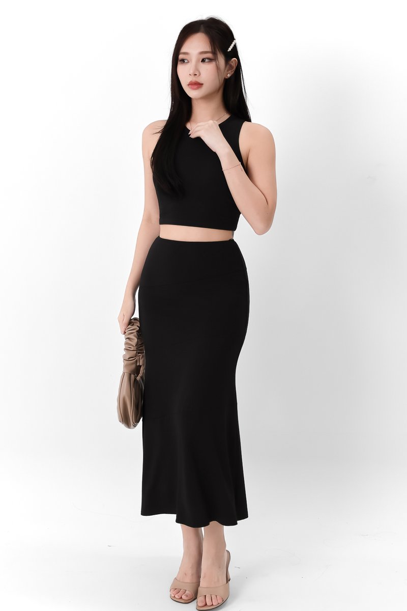 Carlos Casual Co-ord Skirt in Black