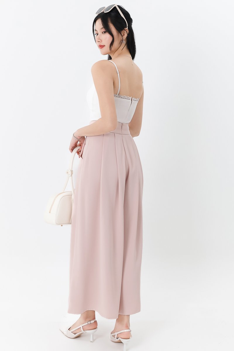 DEFECT | Fannie Flare Pleated Pants in Nude Pink ( Petite Length ) in S