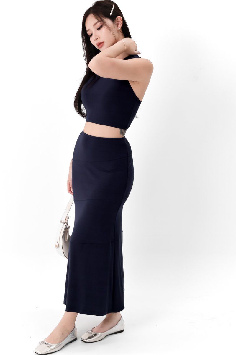 Carlos Casual Co-ord Skirt in Midnight Blue Carlos Casual Co-ord Skirt in Midnight Blue