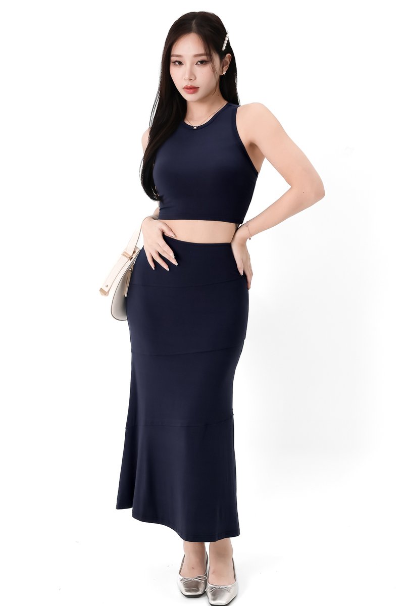Carlos Casual Co-ord Top in Midnight Blue