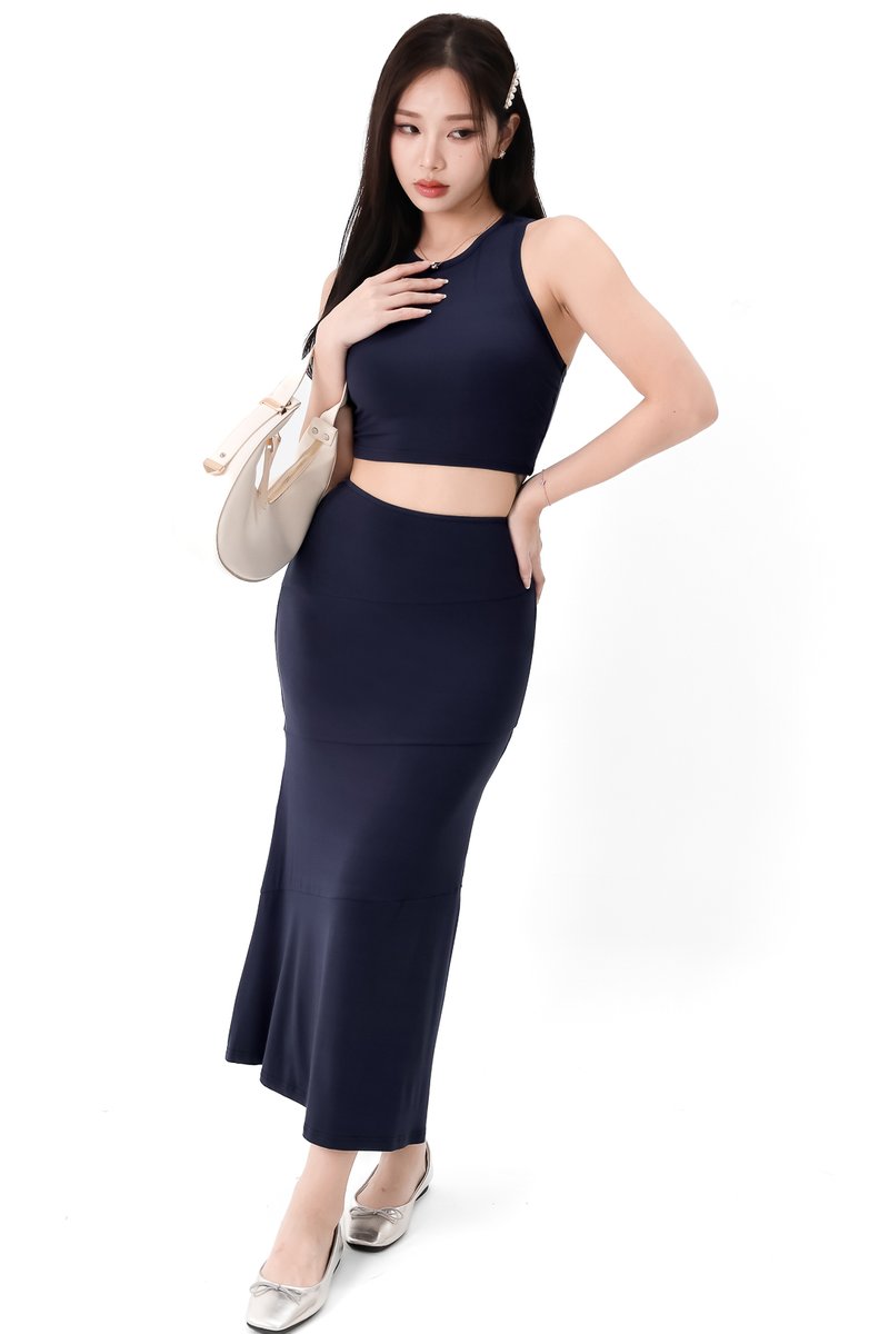 Carlos Casual Co-ord Skirt in Midnight Blue Carlos Casual Co-ord Skirt in Midnight Blue