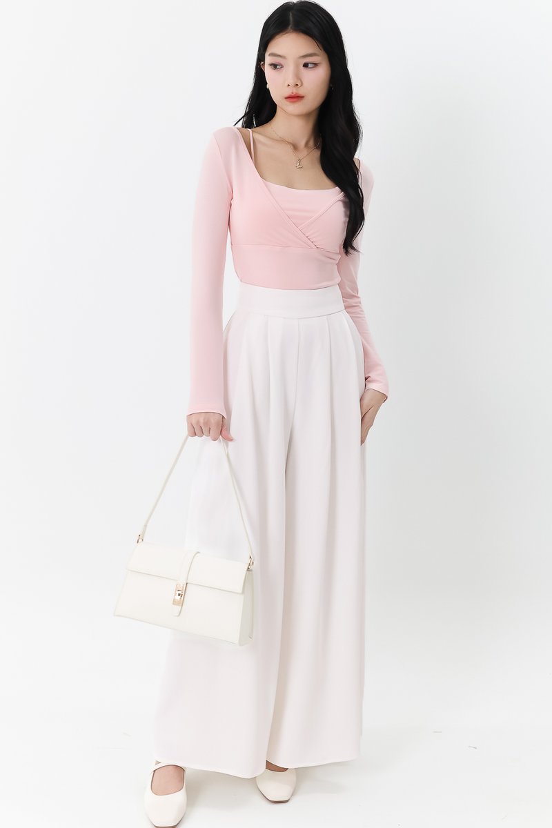 DEFECT | Fannie Flare Pleated Pants in White ( Regular Length ) in S