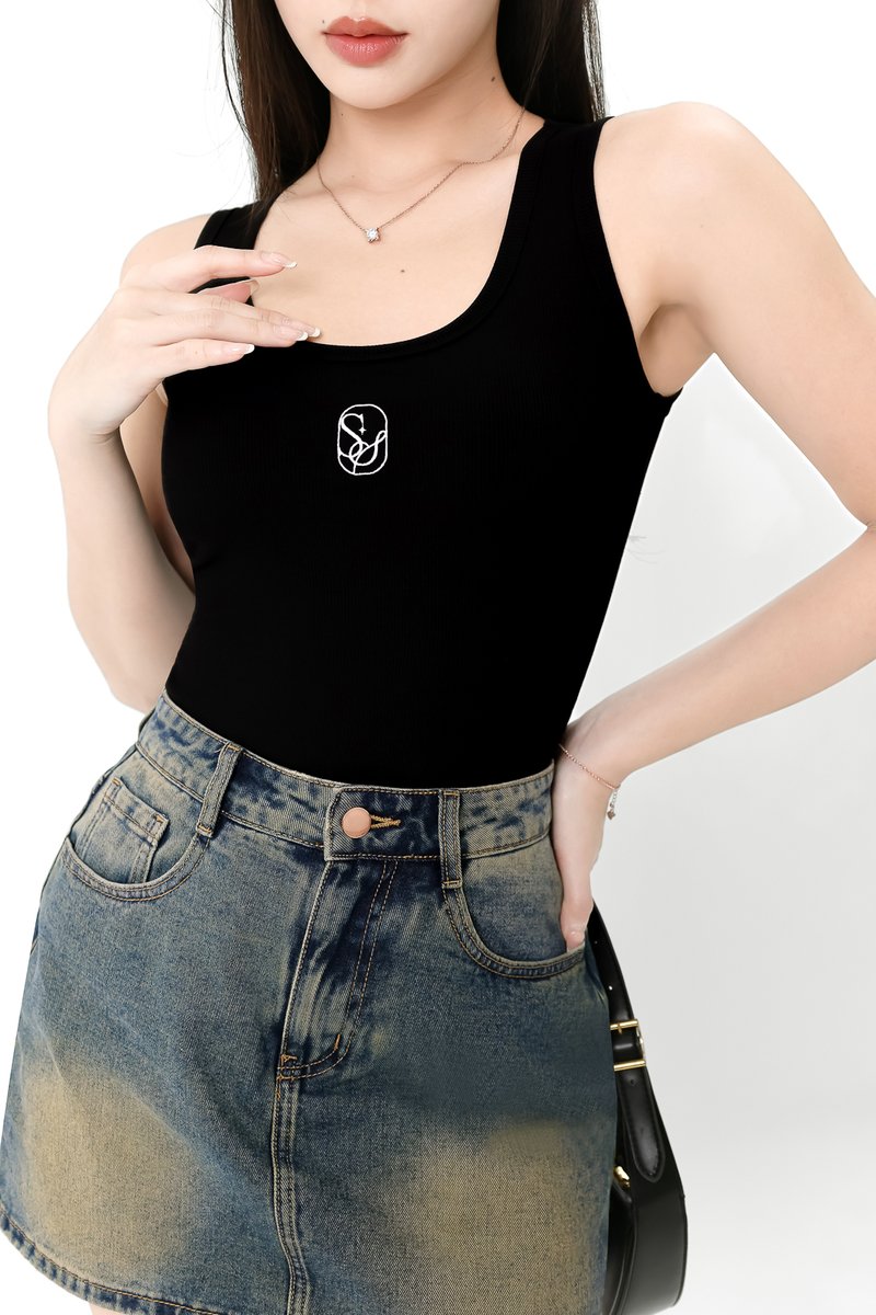 TSS Embroidery Tank in Black