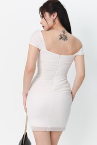 DEFECT | Merlene Mesh Dress in White in XXS