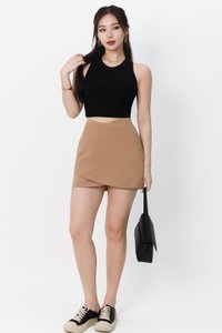 Orin Overlap Skorts in Camel Brown Orin Overlap Skorts in Camel Brown
