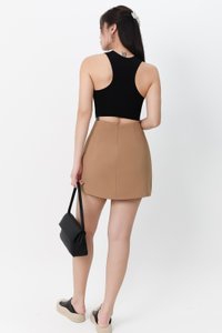DEFECT | Orin Overlap Skorts in Camel Brown in S DEFECT | Orin Overlap Skorts in Camel Brown in S