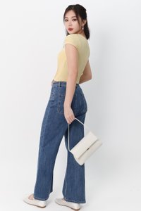 Remi Ribbon Trimming Tee in Light Yellow