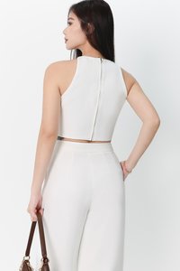 Chernise Co-ord V Hem Top in White Chernise Co-ord V Hem Top in White