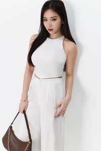 Chernise Co-ord V Hem Top in White Chernise Co-ord V Hem Top in White