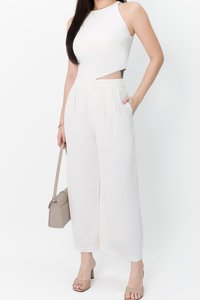 Chernise Co-ord Highwaist Pants in White ( Petite Length )