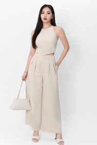 Chernise Co-ord V Hem Top in Ecru