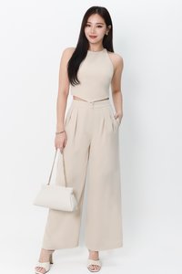 Chernise Co-ord V Hem Top in Ecru