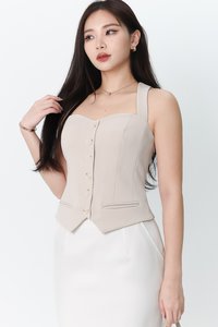DEFECT | Valentina Vest Top in Nude Grey in S