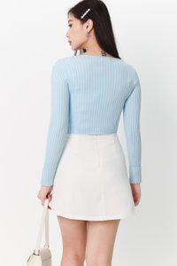 DEFECT | Perl Pearl Knit Cardigan in Light Blue in XXS &amp; L