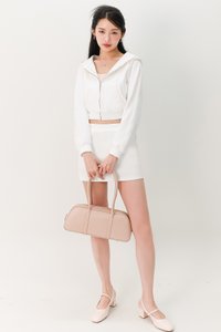 Clare Contrast Co-ord Set in White x Light Pink