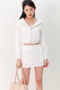 Clare Contrast Co-ord Set in White x Light Pink
