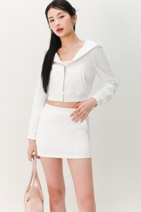 Clare Contrast Co-ord Skorts in White x Light Pink Clare Contrast Co-ord Skorts in White x Light Pink