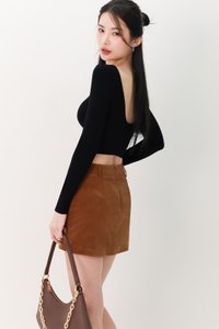 Cora Corduroy Button Skorts in Brown Cora Corduroy Button Skorts in Brown