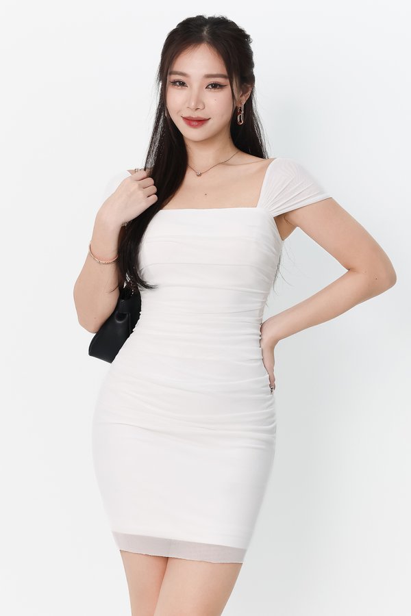 DEFECT | Merlene Mesh Dress in White XL