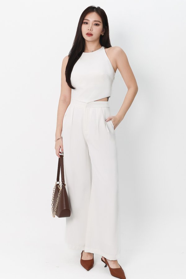 DEFEC | Chernise Co-ord Highwaist Pants in White ( Regular Length ) in XL