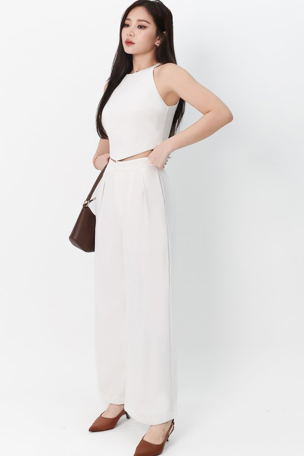 DEFECT | Chernise Co-ord V Hem Top in White in XL