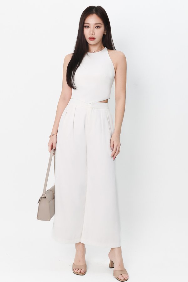 Chernise Co-ord Highwaist Pants in White ( Petite Length )