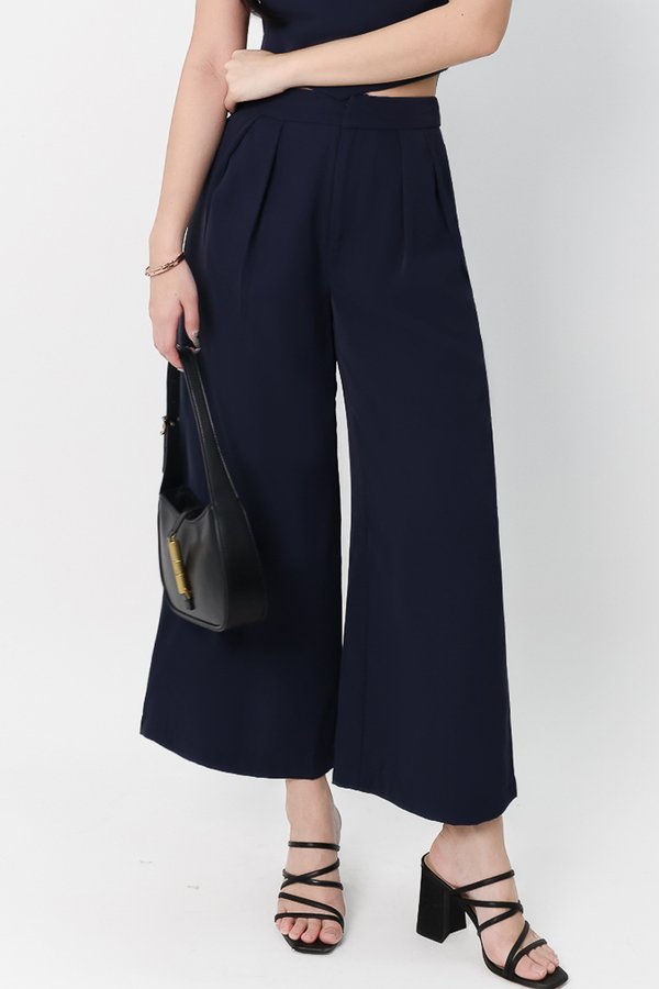 Chernise Co-ord Highwaist Pants in Navy ( Petite Length )