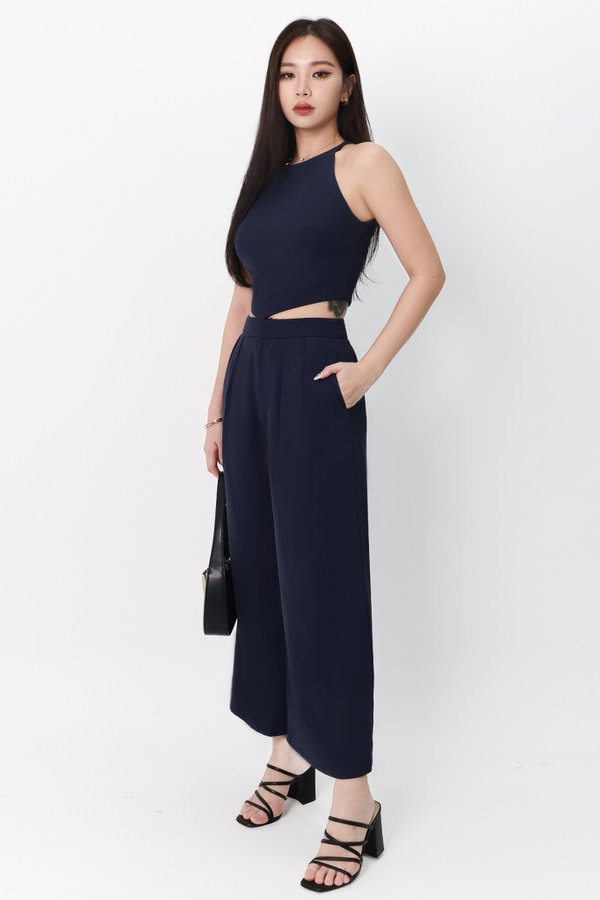 Chernise Co-ord Highwaist Pants in Navy ( Petite Length )