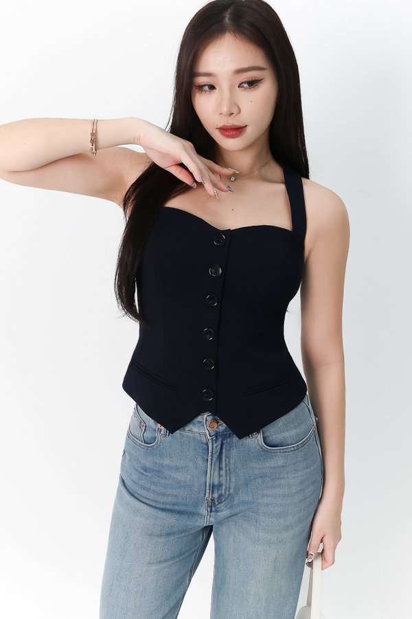 Valentina Vest Top in Midnight