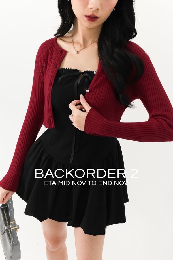 BACKORDER 2 | Kylie Knit Cardigan in Dark Red