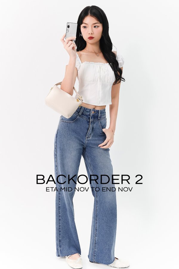 BACKORDER 2 | Sierra Sleeve Bustier Top in White