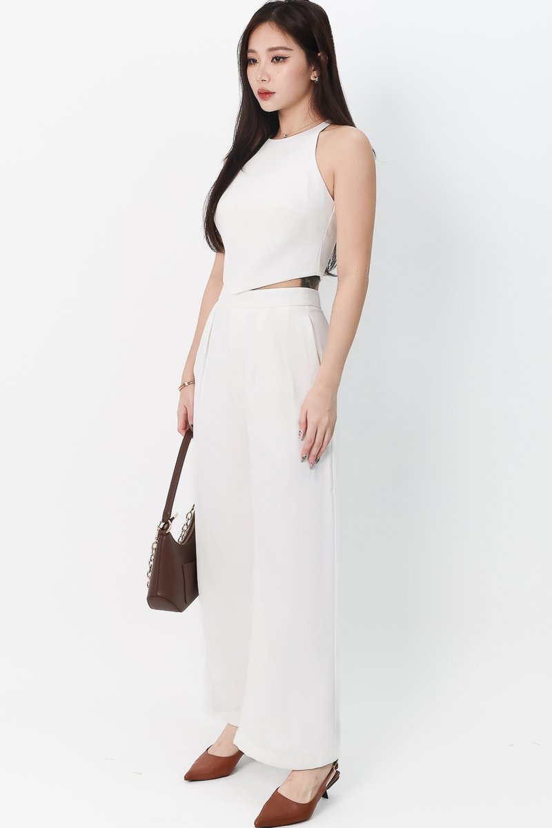 DEFECT | Chernise Co-ord Highwaist Pants in White ( Regular Length ) in S