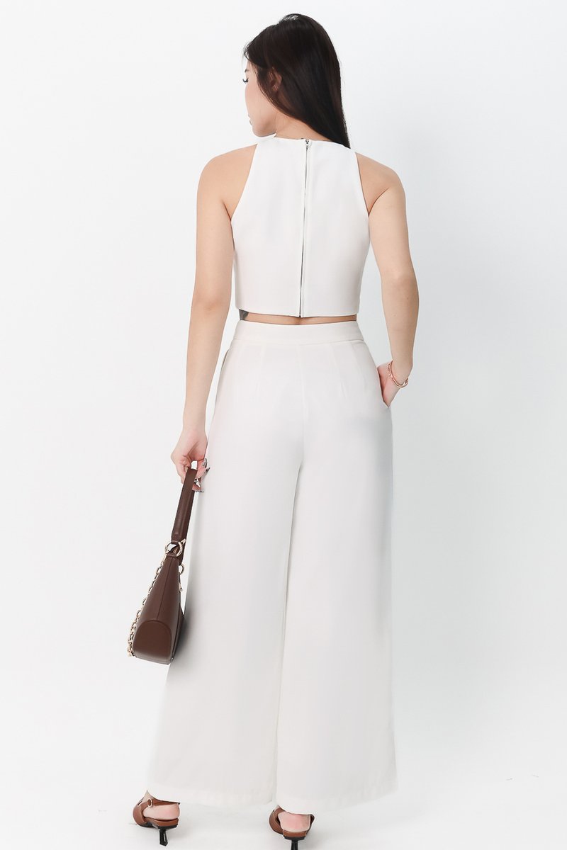 DEFEC | Chernise Co-ord Highwaist Pants in White ( Regular Length ) in XL