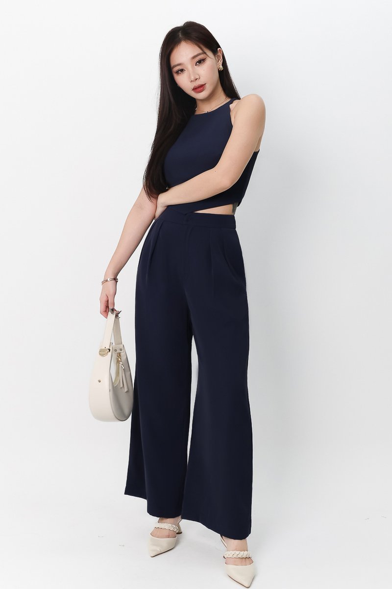 Chernise Co-ord Set in Navy ( Regular Length )
