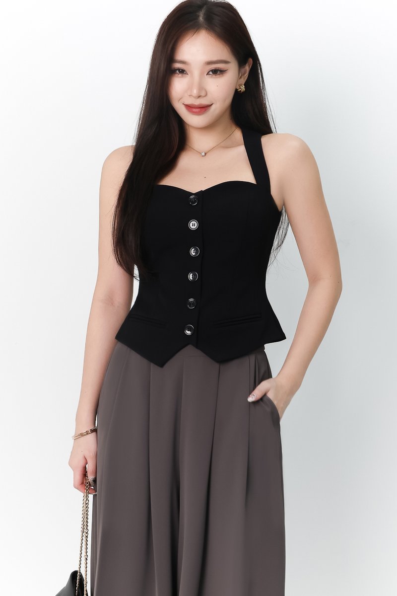 Valentina Vest Top in Black