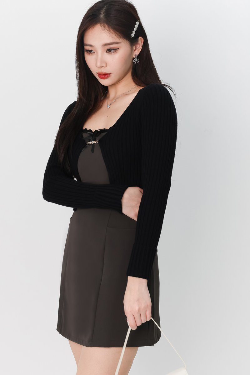 RESTOCKS 3 | Perl Pearl Knit Cardigan in Black